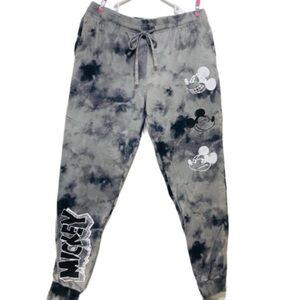 Disney Brand Mickey Mouse LG Gray Tie Dye Sweatpants
